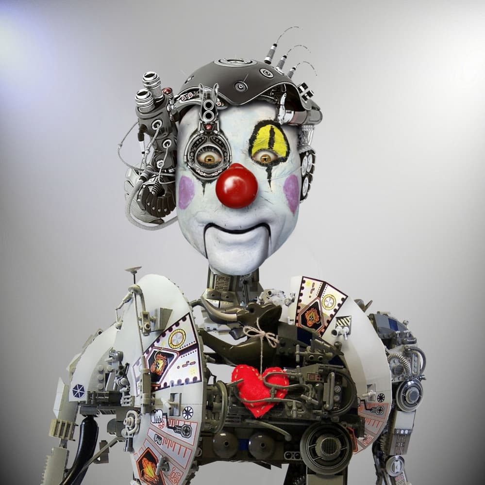Robotic Clown Heart by DDiArte — canvas wall art