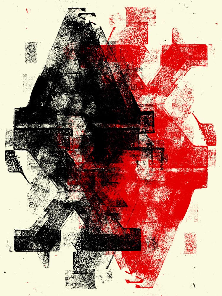 Black Red Graphic Abstract by Petr Strnad — canvas wall art