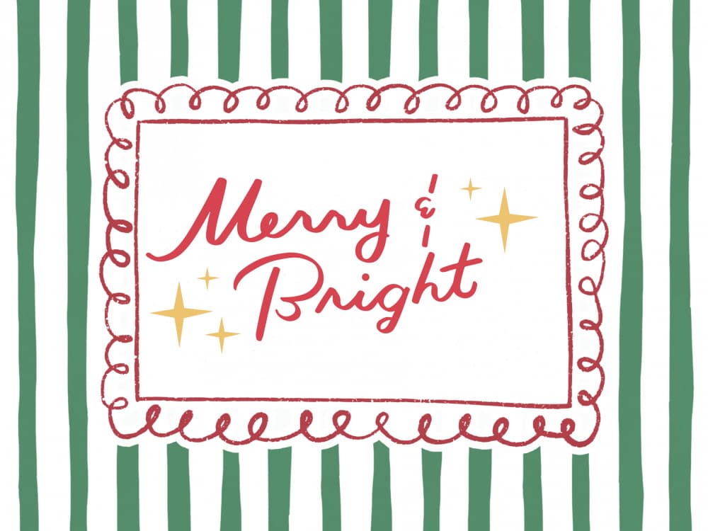 Merry Bright Holiday Stripes by Jolly and Dash — canvas wall art