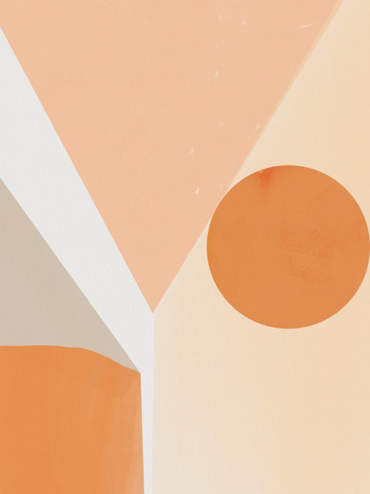 Peach Circle Geometry by Little Dean — canvas wall art