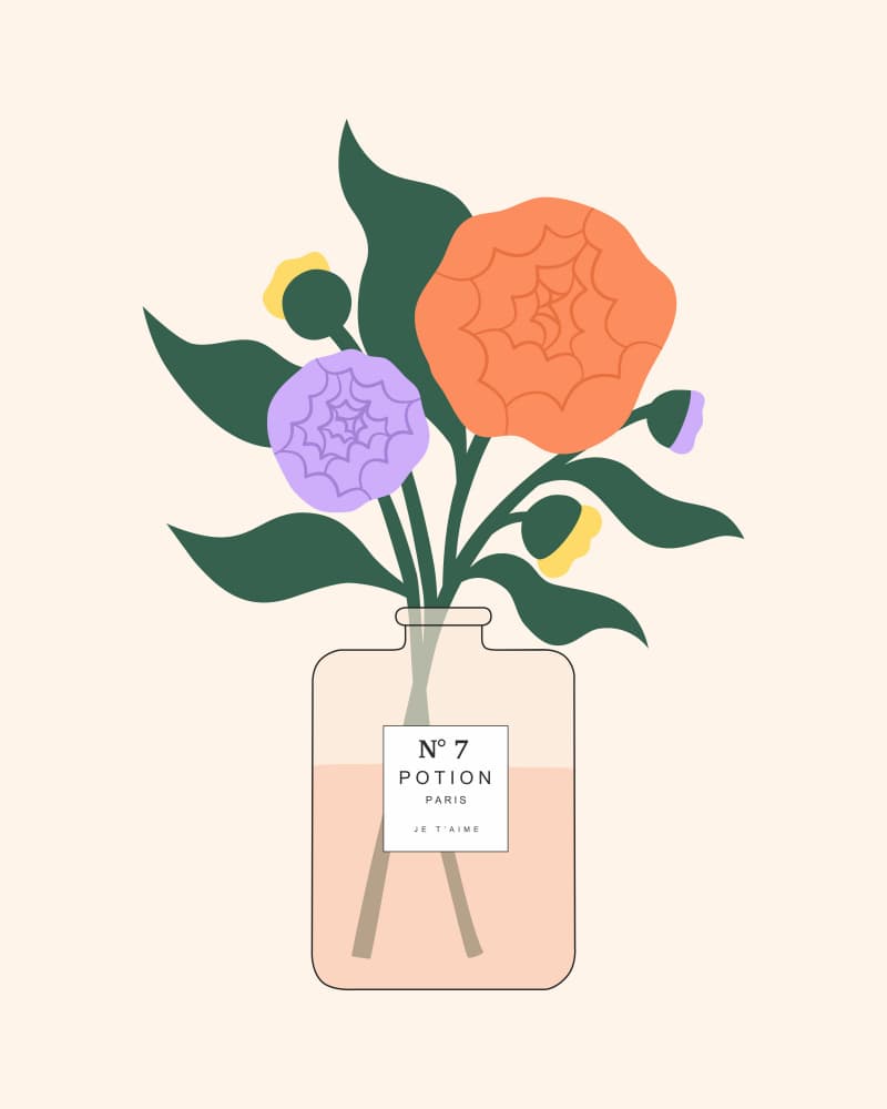 Parisian Potion Flowers by Artprink — canvas wall art