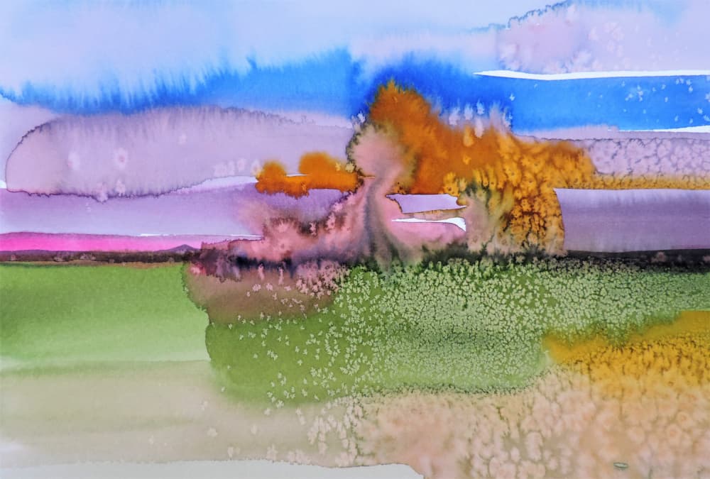 Vibrant Abstract Landscape by Sylvie Demers — canvas wall art