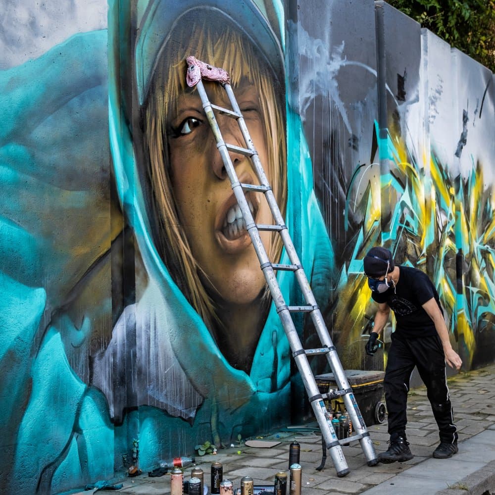Urban Mural Artist by Lus Joosten — canvas wall art