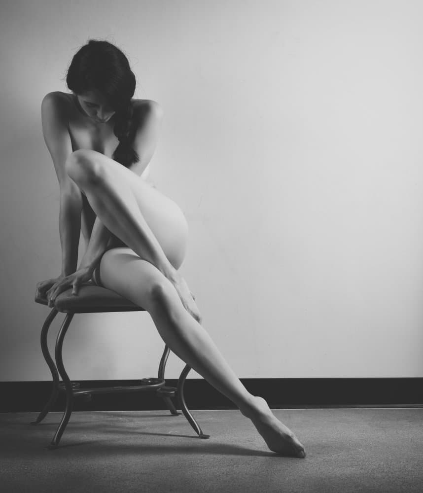Elegant Seated Nude by James Yang — canvas wall art