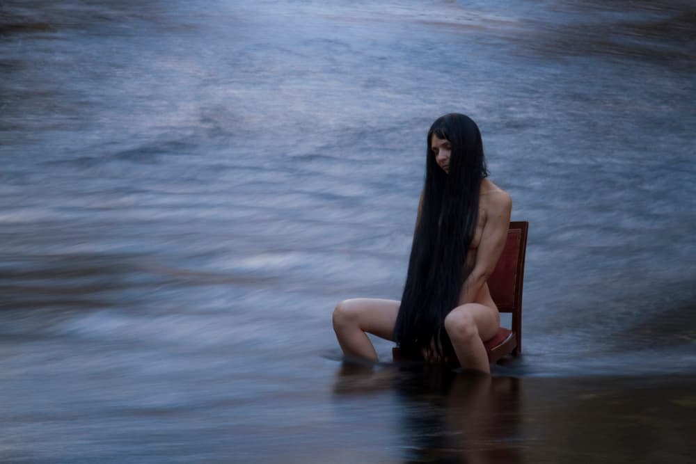 Pensive Nude In Water by Leszek Paradowski — canvas wall art
