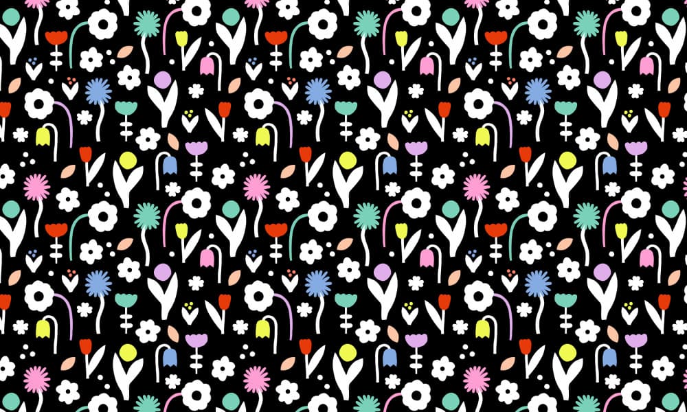 Colorful Floral Pattern by Maren Gross — canvas wall art
