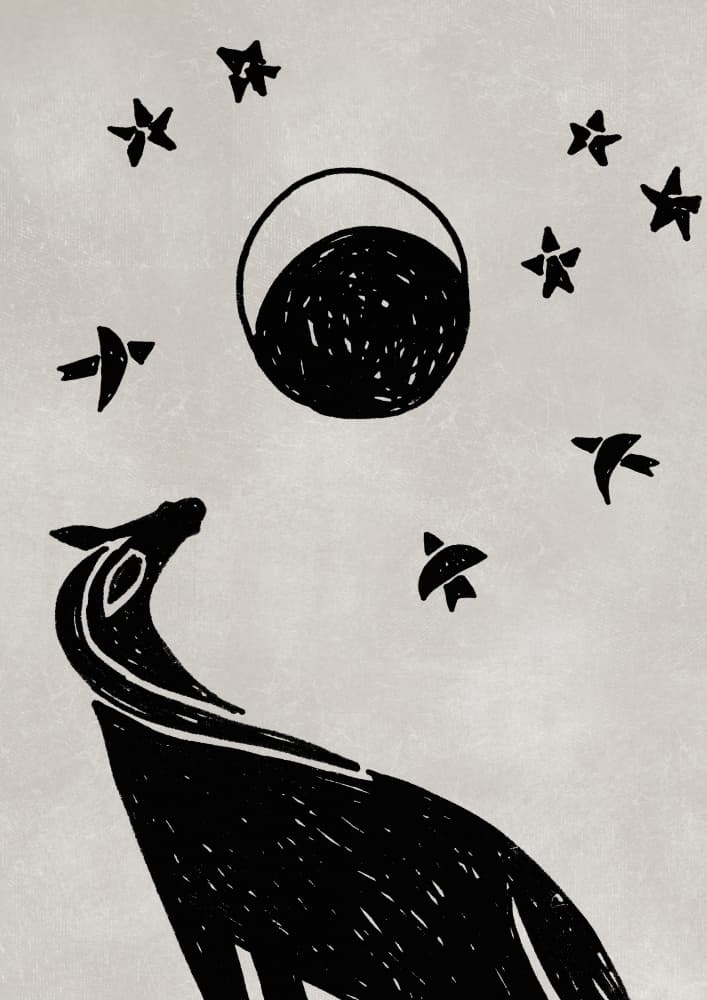 Howling Wolf Moon by Rosana Laiz Blursbyai — canvas wall art