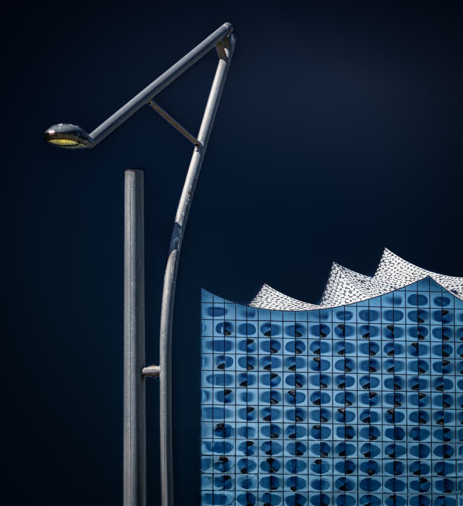 Modern Blue Architecture by Stephan Rückert — canvas wall art