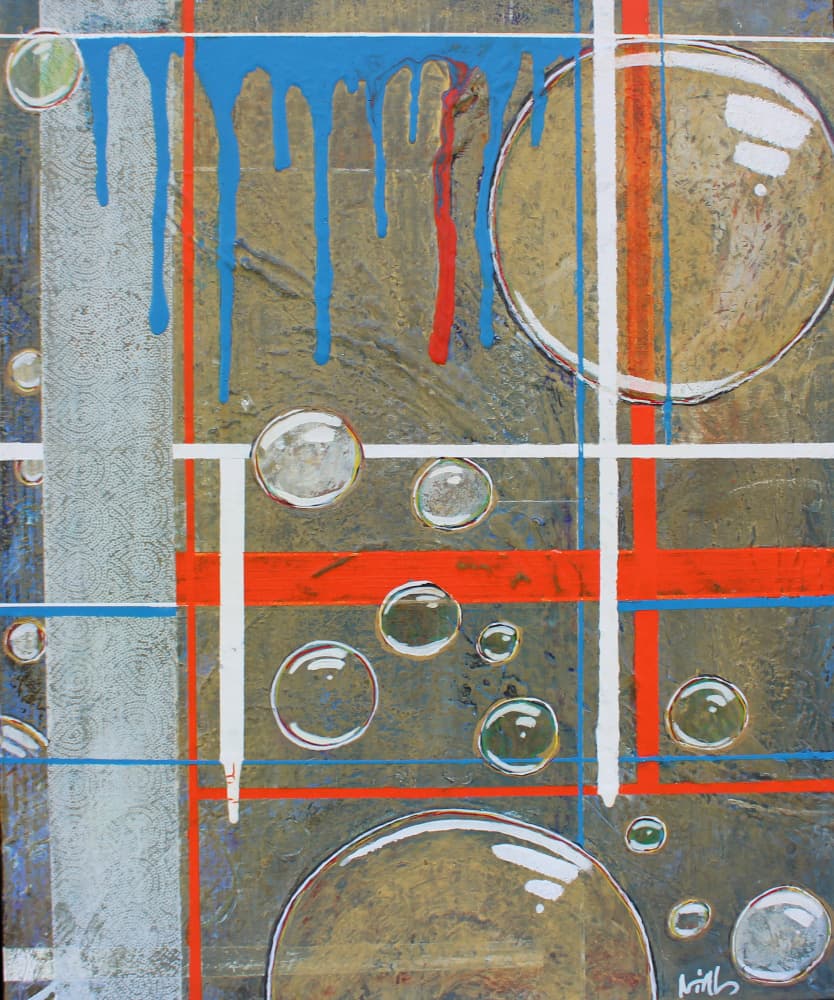 Abstract Grid Bubbles by Nicolas Alsterdal — canvas wall art