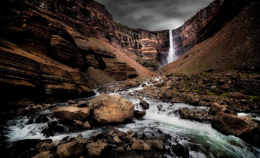Dramatic Canyon Waterfall by Eric Mattheyses — canvas wall art