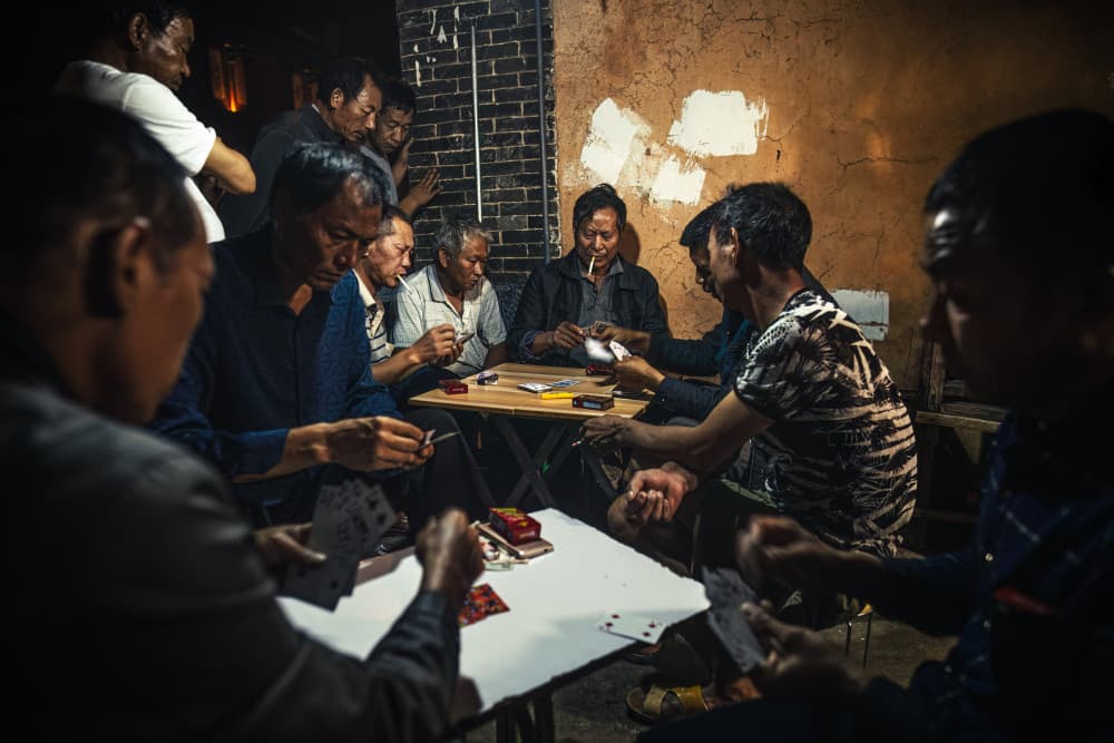 Rustic Card Game by Marco Tagliarino — canvas wall art