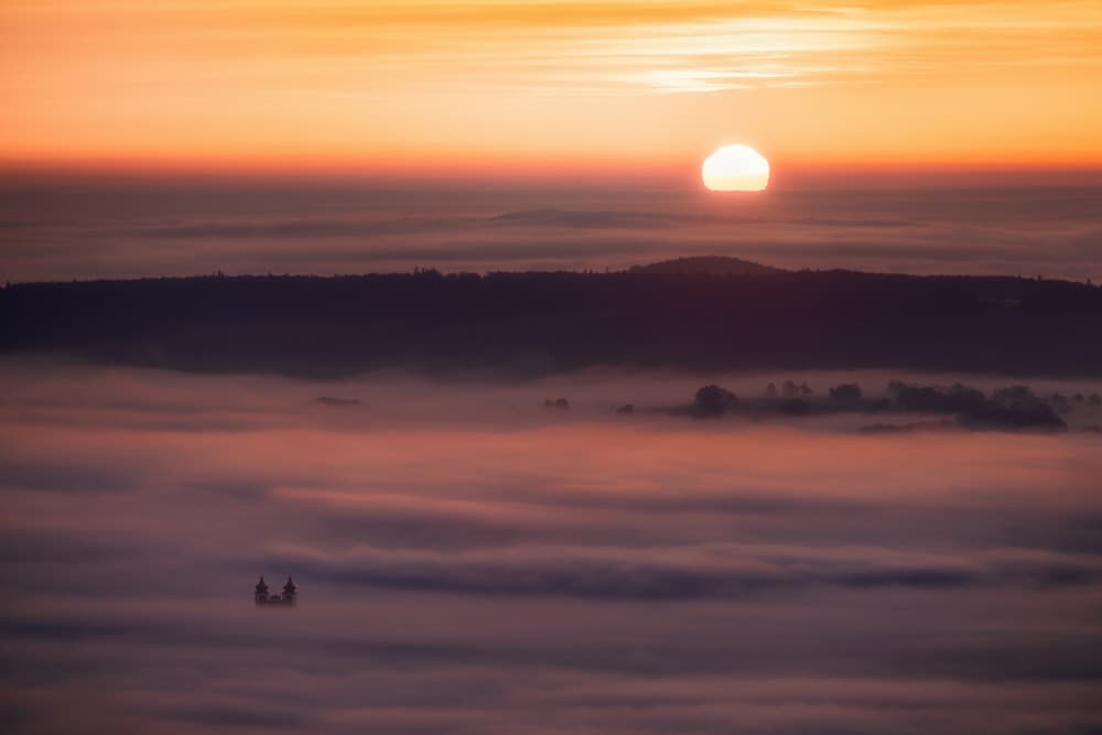 Golden Sunrise Over Fog by Marian Kuric QEP — canvas wall art