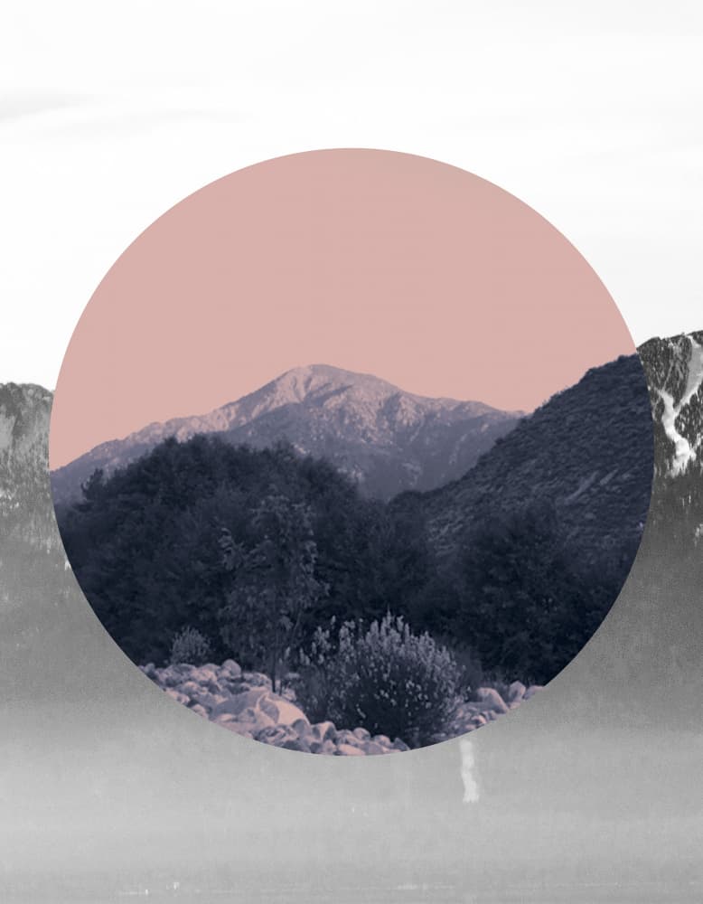 Pink Sky Mountain Circle by Gemma Bardot — canvas wall art