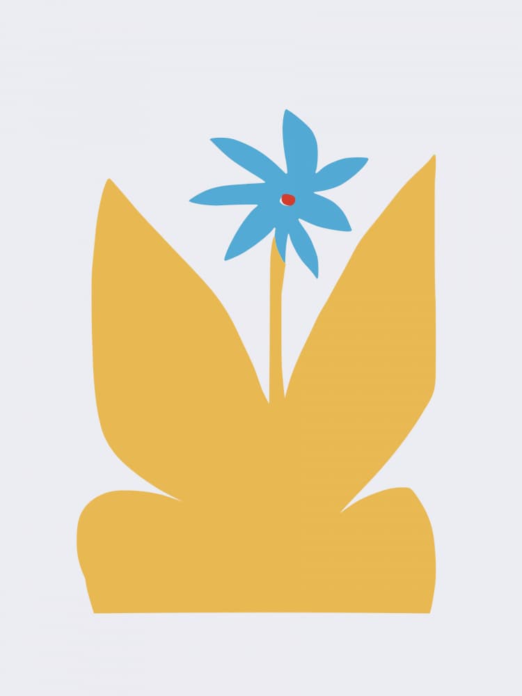 Modern Blue Flower by Little Dean — canvas wall art