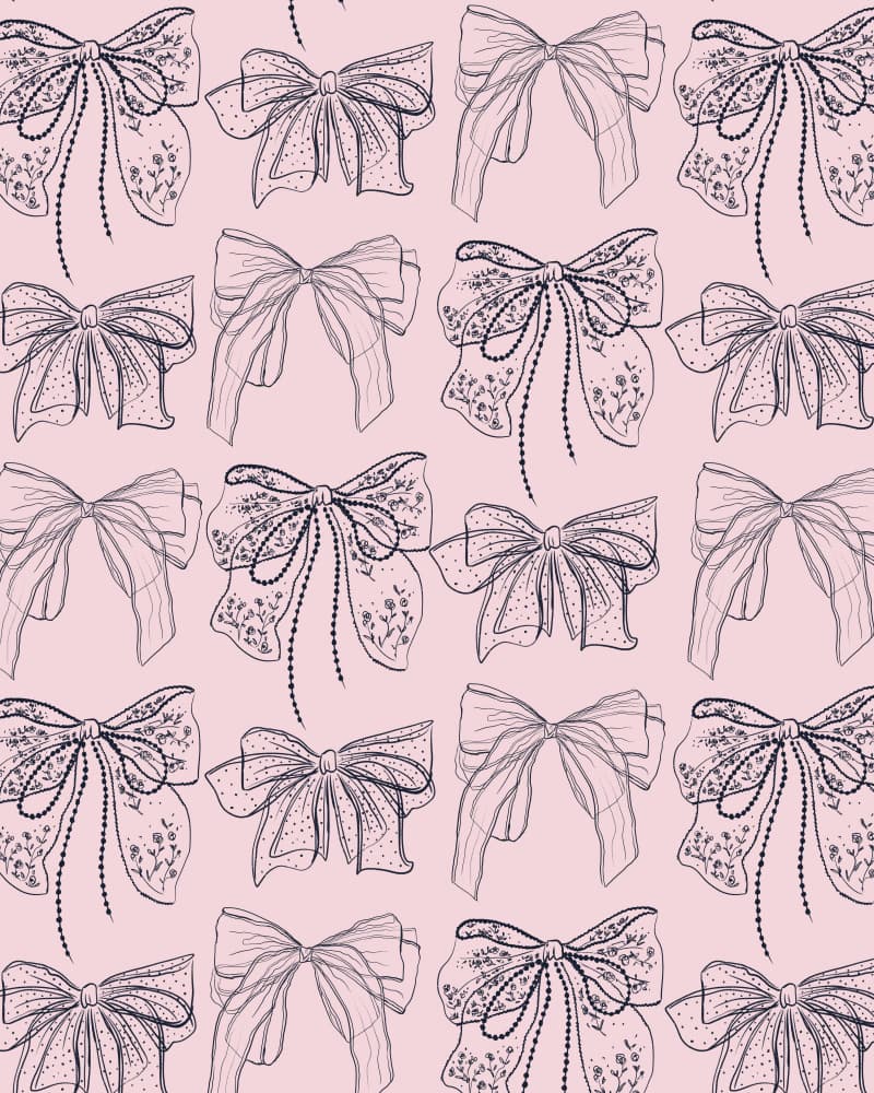 Pink Bows Pattern by Anis Illustration — canvas wall art