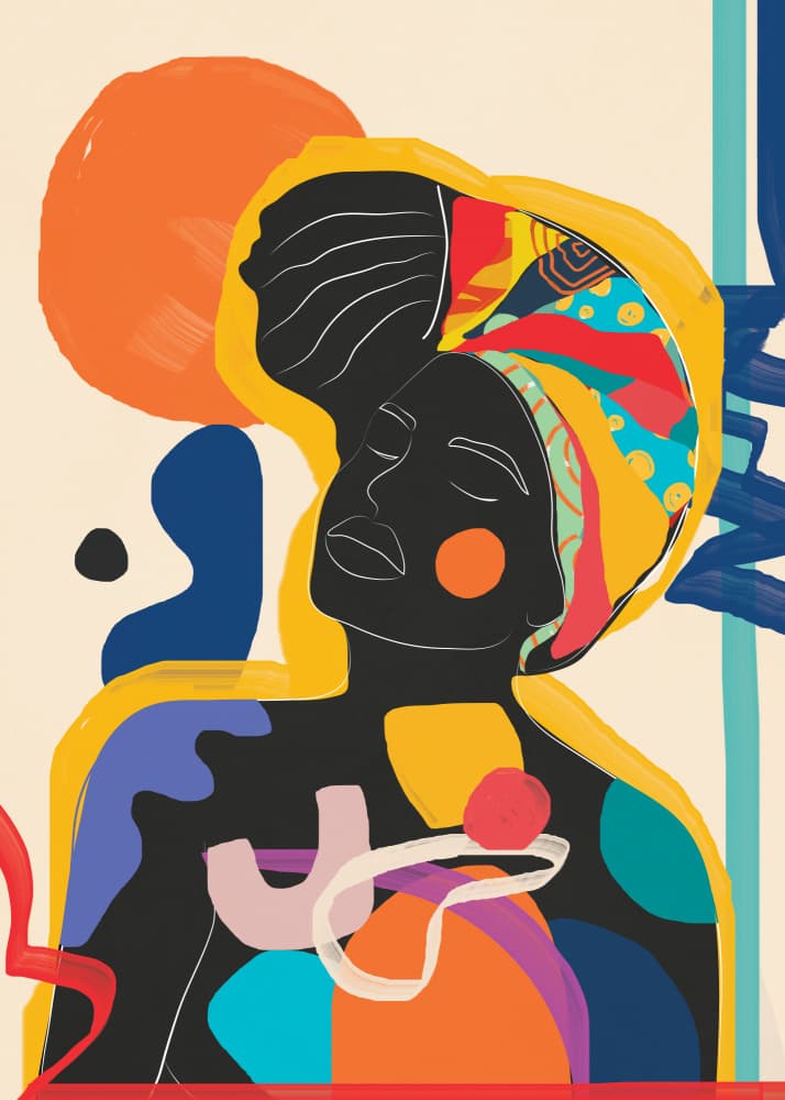 Vibrant Abstract Woman by City Art — canvas wall art