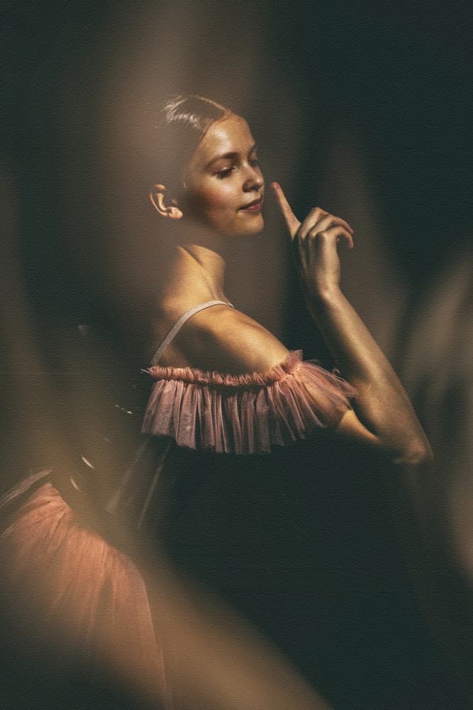 Pink Ballerina Portrait by Normunds Kaprano — canvas wall art