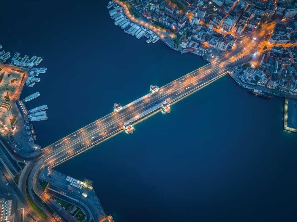 Galata Bridge Glow by Irene Wu — canvas wall art