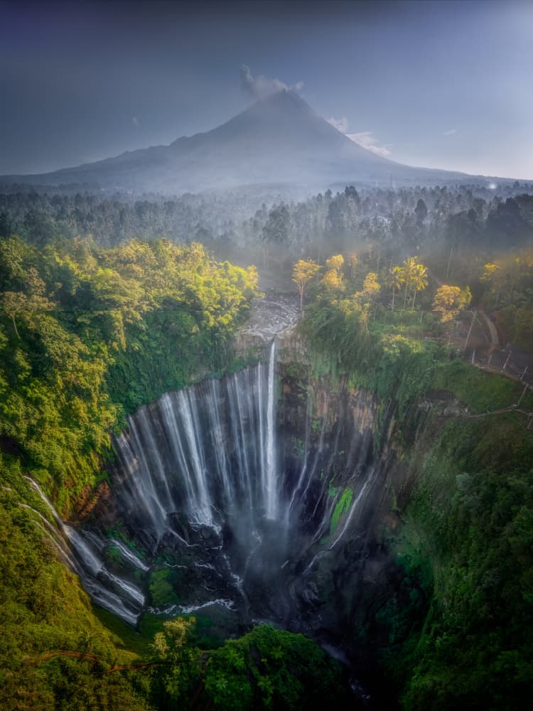 Misty Mountain Falls by Yuan Su — canvas wall art