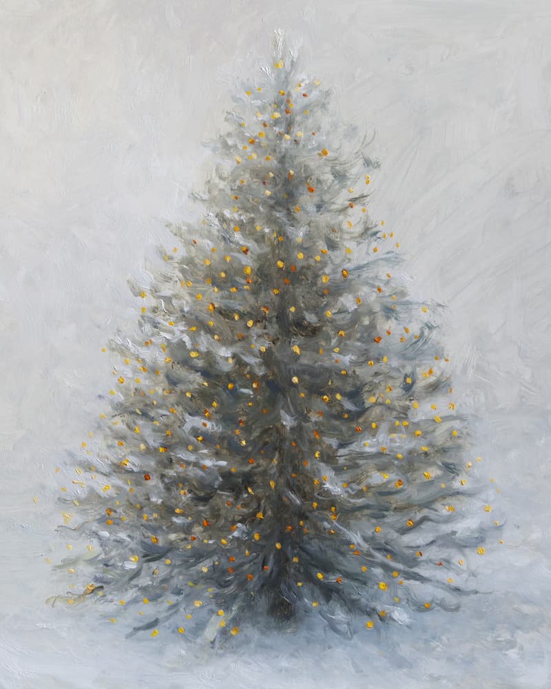 Snowy Christmas Glow by James Zamora — canvas wall art
