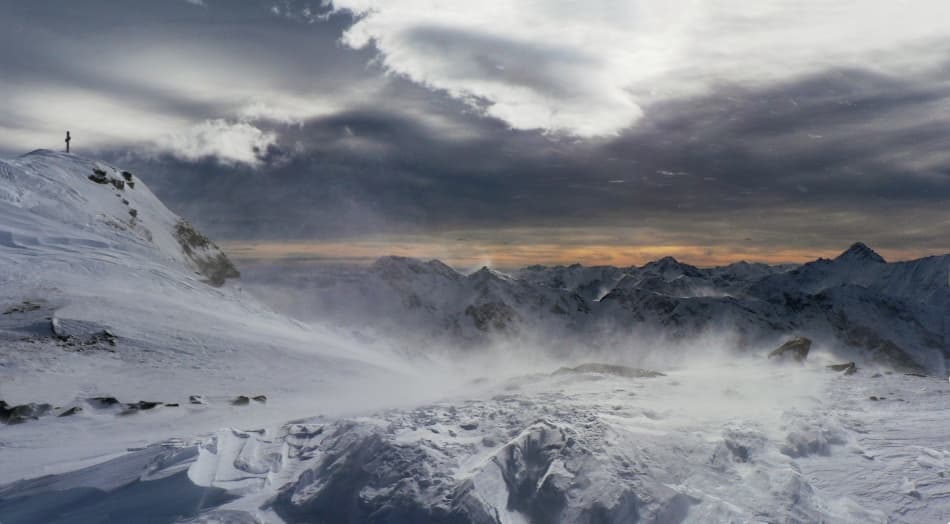 Snowy Mountain Solitude by Peter Svoboda MQEP — canvas wall art