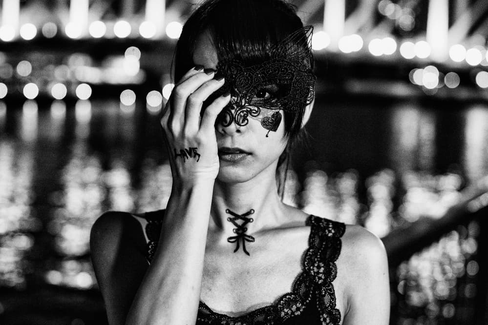 Mysterious Woman with Mask by 7 Flavor C/P — canvas wall art