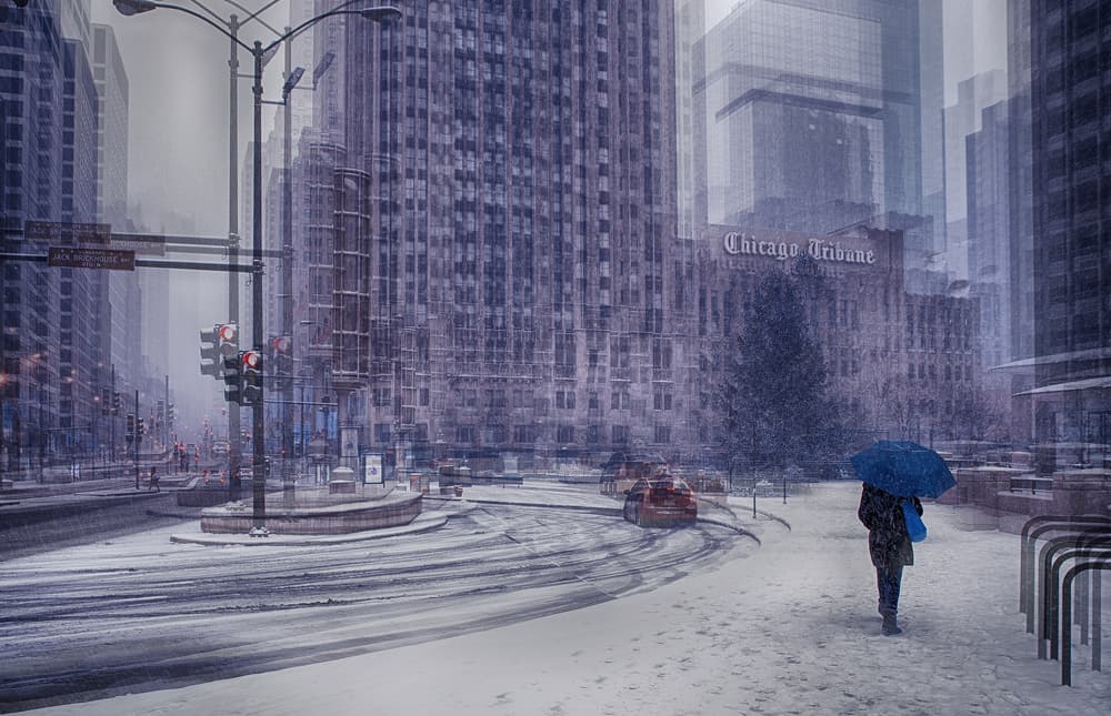 Urban Winter Walk by C.S. Tjandra — canvas wall art