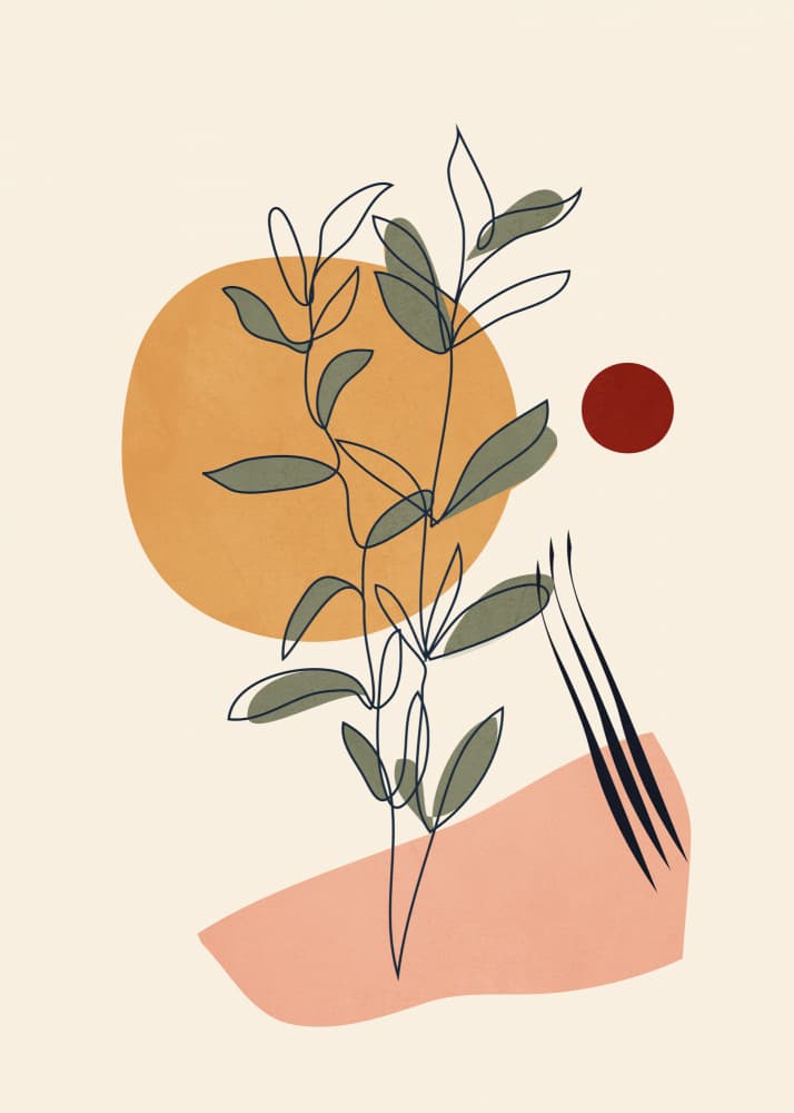 Earthy Botanical Line Art by Flow Line — canvas wall art