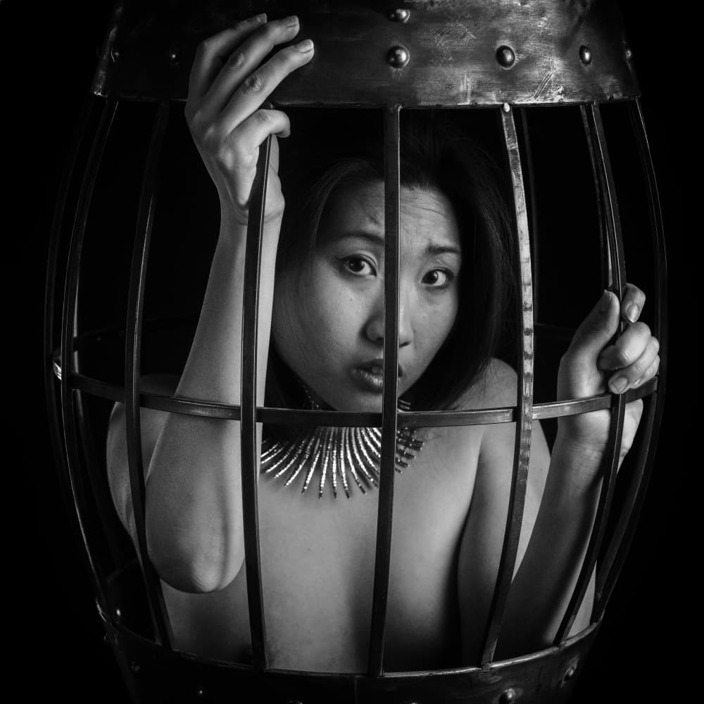 Eyes Behind Bars by Jan Slotboom — canvas wall art