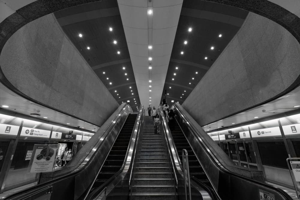 Metro Station Escalators by TWEE LIANG WONG — canvas wall art