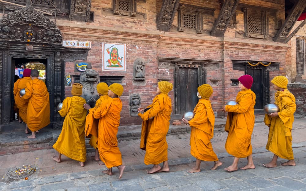Buddhist Monks Procession by Ilana Lam — canvas wall art