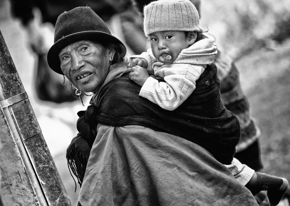 Indigenous Woman and Child by Goran Jovic — canvas wall art