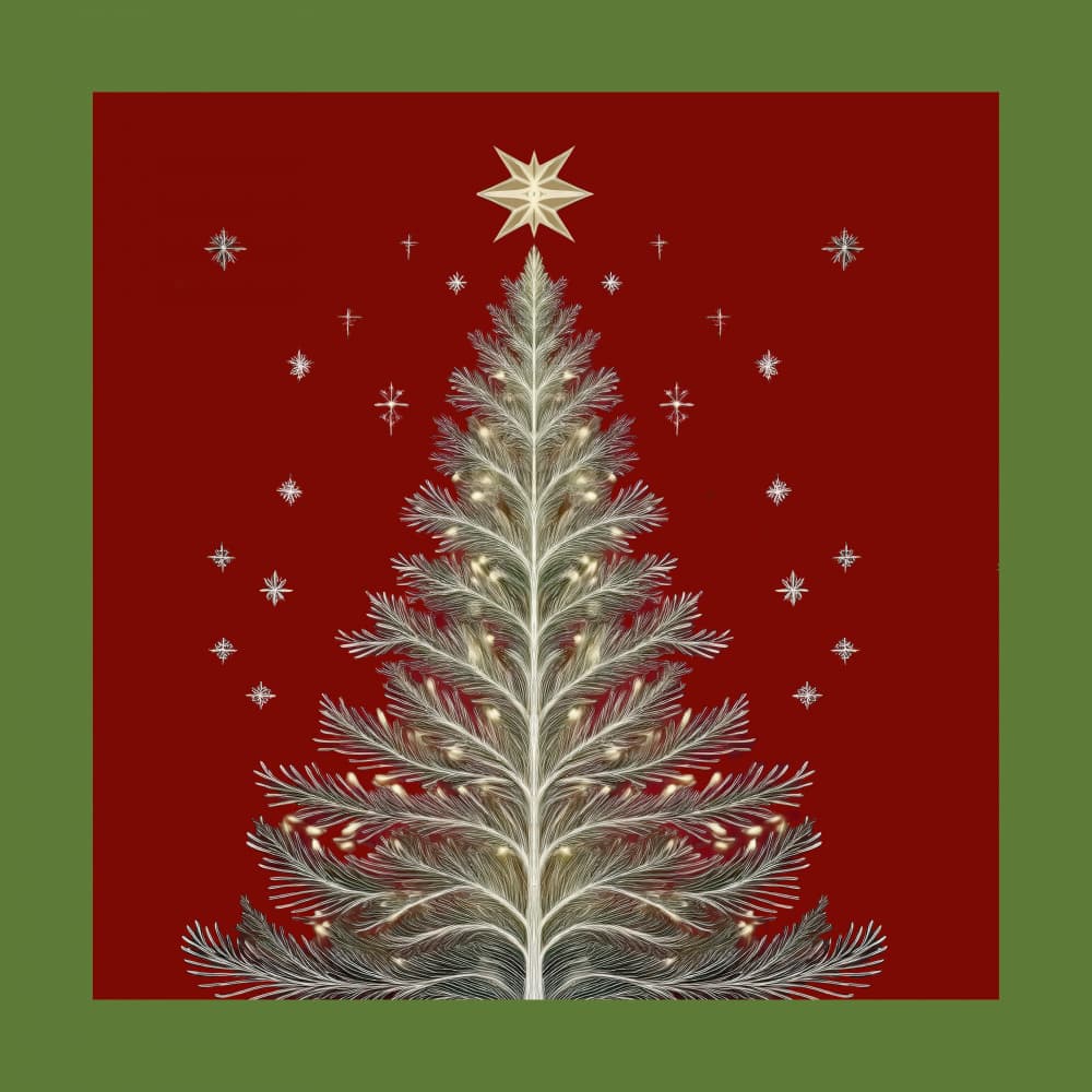 Golden Star Christmas Tree by casa cartissi — canvas wall art