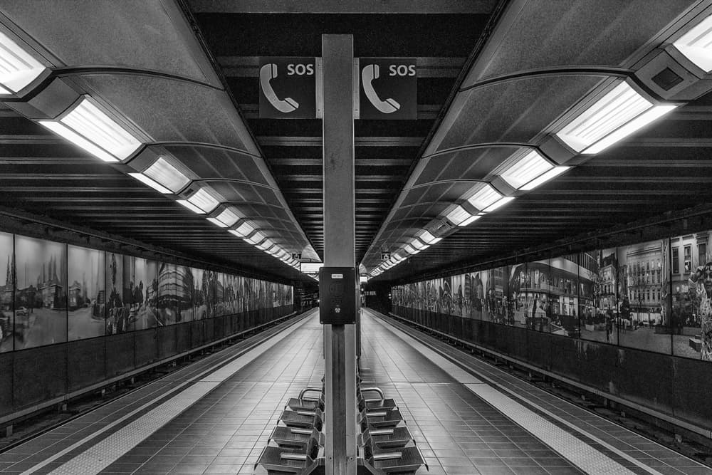Urban Metro Symmetry by Jef Van den Houte — canvas wall art