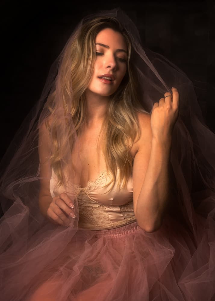 Ethereal Woman in Tulle by Ruiqing P. — canvas wall art