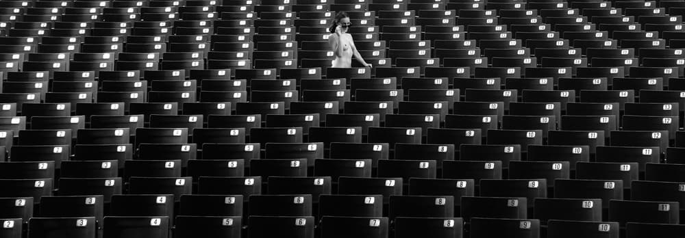 Solitary Woman Auditorium by Ivan Huang — canvas wall art