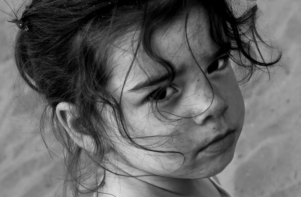 Intense Child Gaze by Yvette Depaepe — canvas wall art
