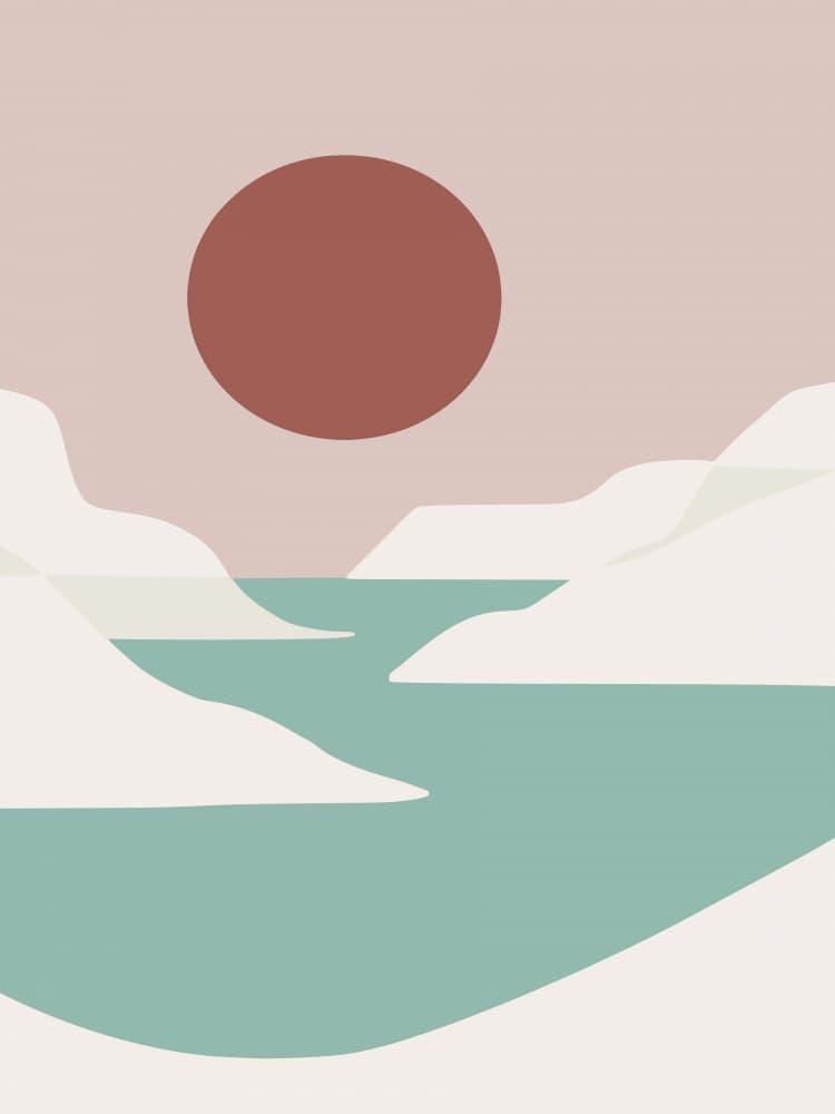 Minimalist Sun Over Water by Little Dean — canvas wall art