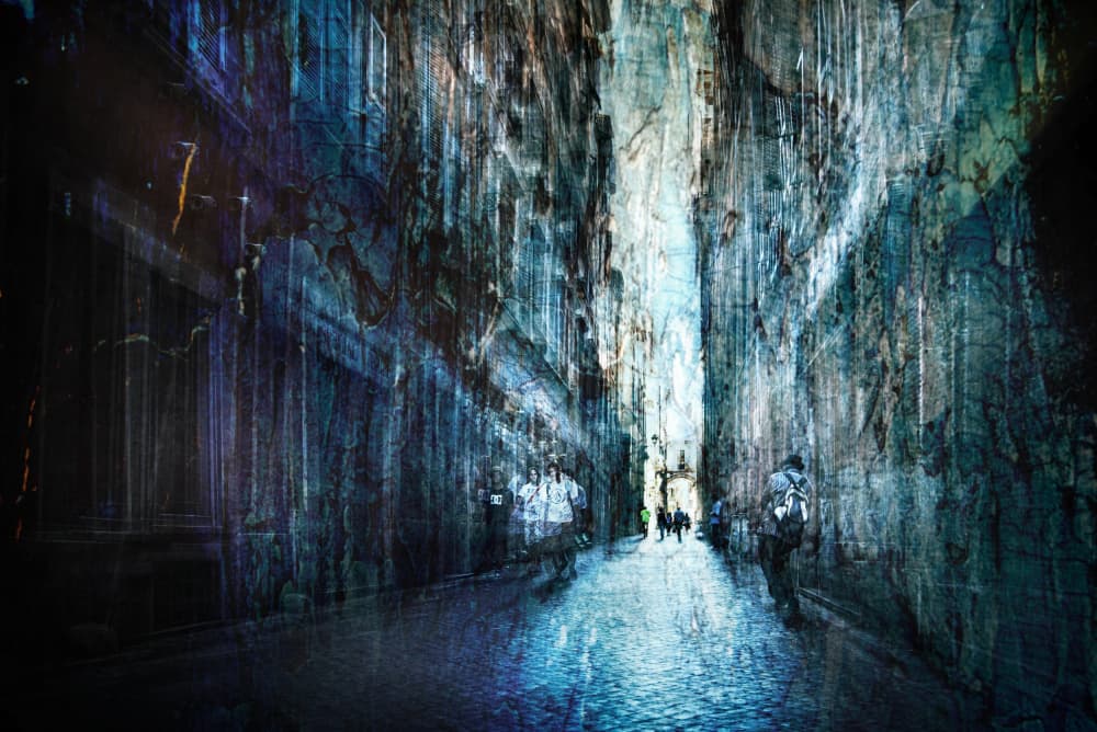 Moody Urban Alley by Nicodemo Quaglia — canvas wall art