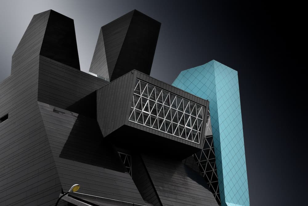 Geometric Blue Architecture by Jorge Pimenta — canvas wall art