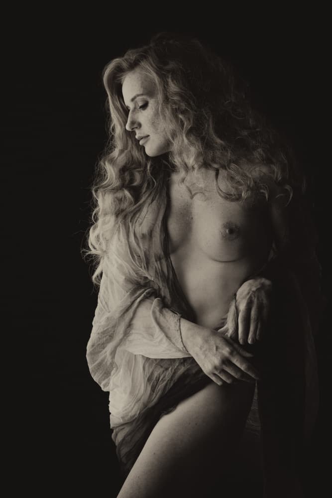 Serene Nude Profile by Jan Slotboom — canvas wall art