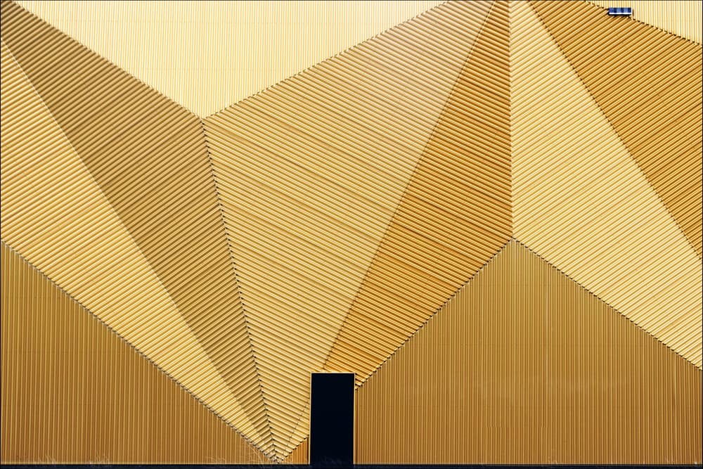 Golden Geometric Facade by Henk van Maastricht — canvas wall art