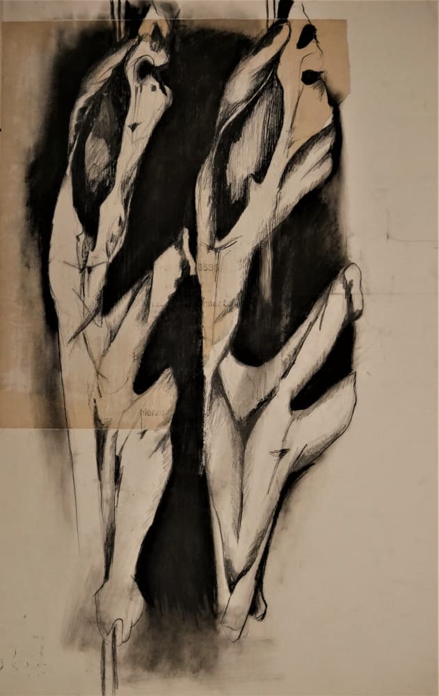 Charcoal Abstract Figures by Doris Schmitz — canvas wall art