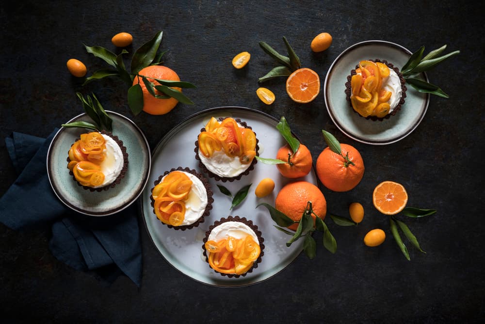 Vibrant Citrus Tarts by Diana Popescu — canvas wall art