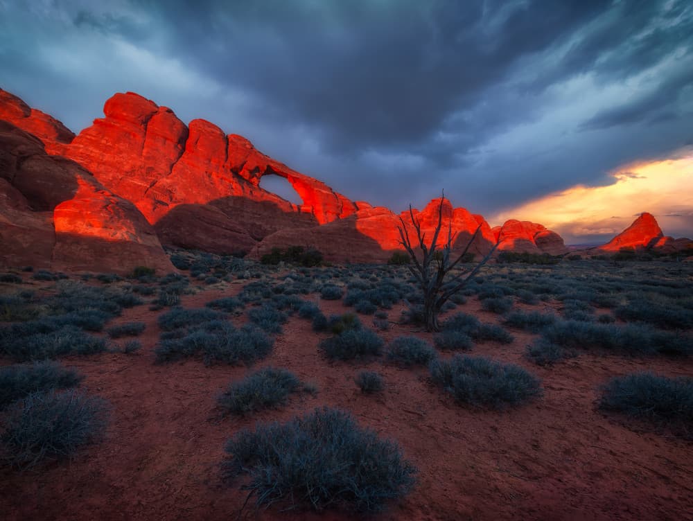 Dramatic Red Arch Sunset by Mei Xu — canvas wall art