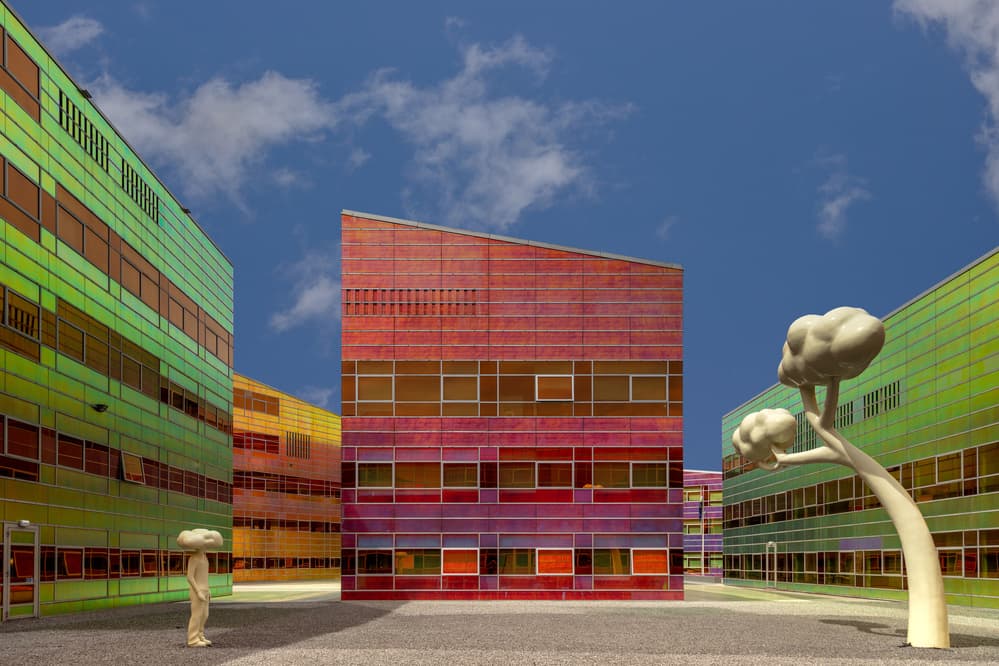 Vibrant Urban Dreamscape by Theo Luycx — canvas wall art