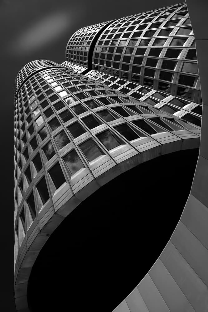 Curved Modern Architecture by Hans-Wolfgang Hawerkamp — canvas wall art