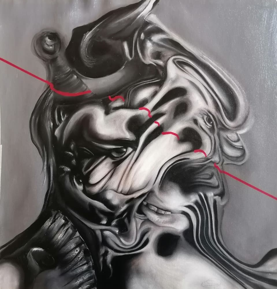 Surreal Distorted Face by Stefano Mazzolini — canvas wall art