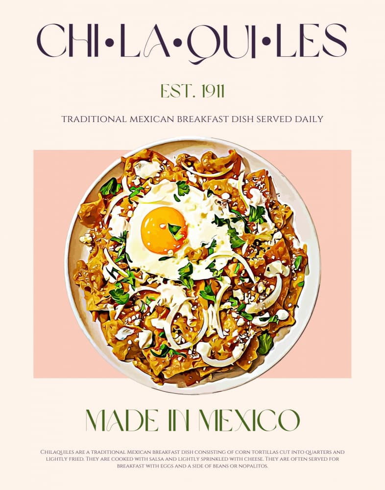 Mexican Chilaquiles with Egg by Nazma Khokhar — canvas wall art