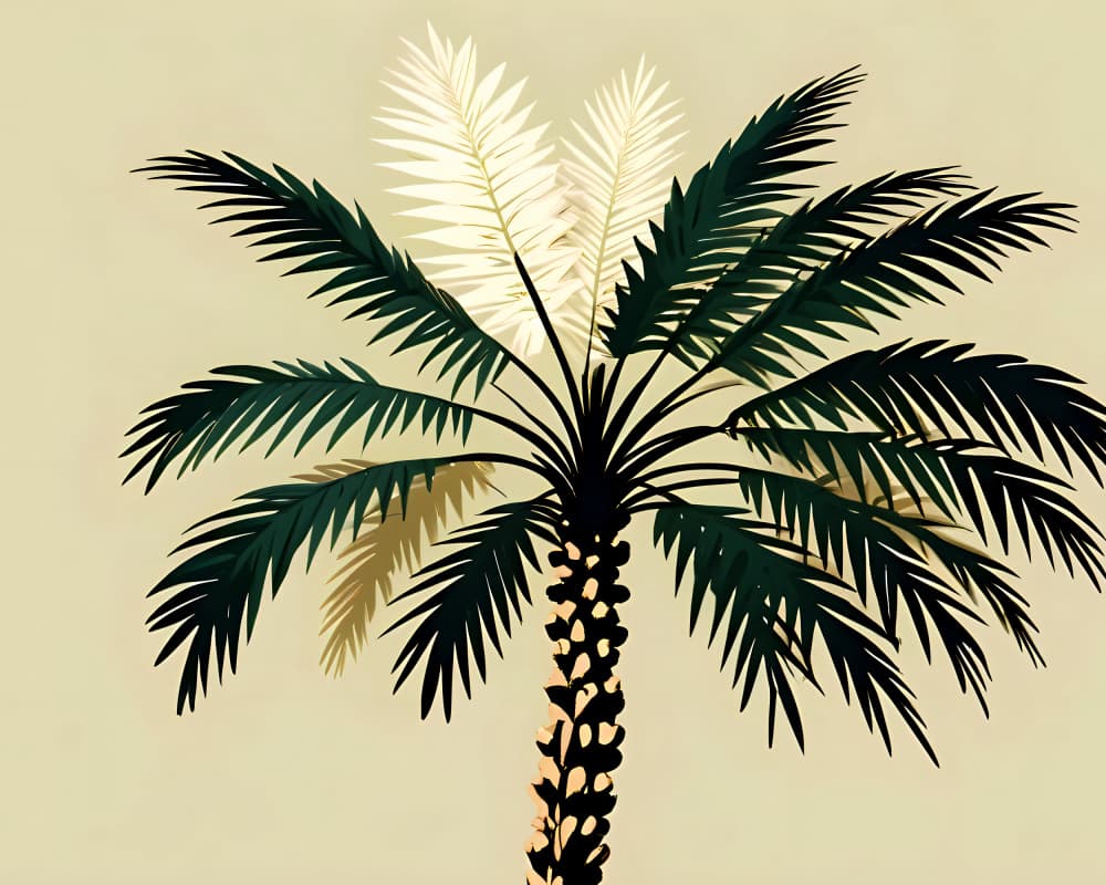 Elegant Tropical Palm by Uma Gokhale — canvas wall art